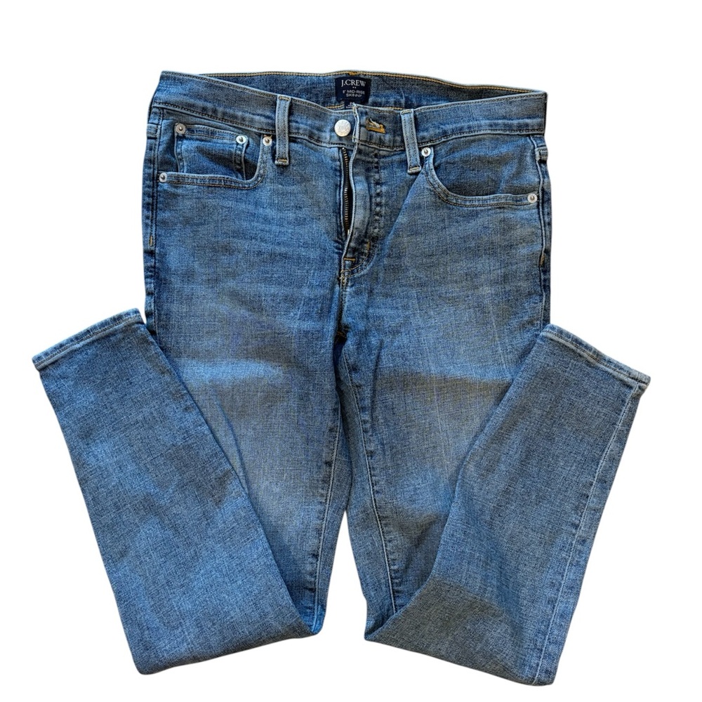 J.Crew Factory Mid Rise 8’ Classic Blue Skinny Jeans Size 28